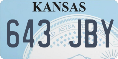 KS license plate 643JBY