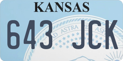 KS license plate 643JCK