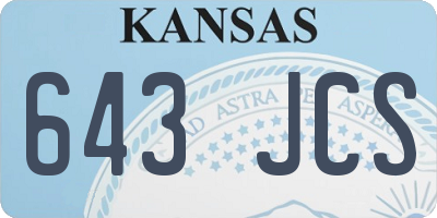 KS license plate 643JCS
