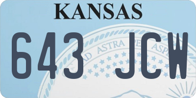 KS license plate 643JCW