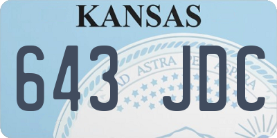 KS license plate 643JDC