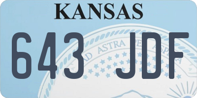 KS license plate 643JDF