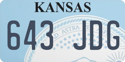 KS license plate 643JDG