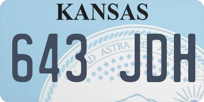 KS license plate 643JDH