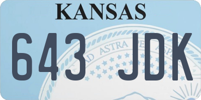 KS license plate 643JDK