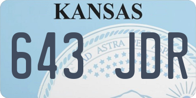 KS license plate 643JDR