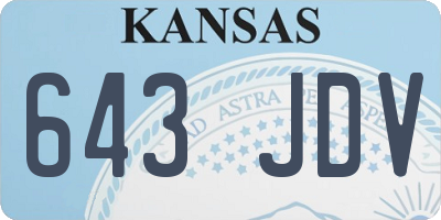 KS license plate 643JDV