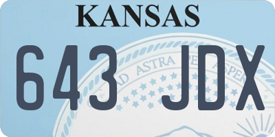 KS license plate 643JDX