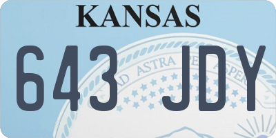 KS license plate 643JDY