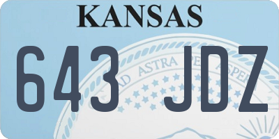 KS license plate 643JDZ