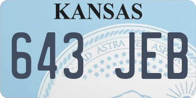 KS license plate 643JEB