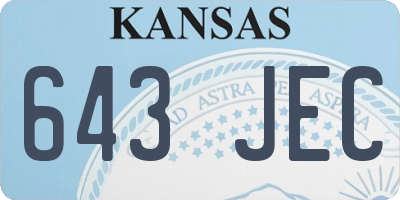 KS license plate 643JEC