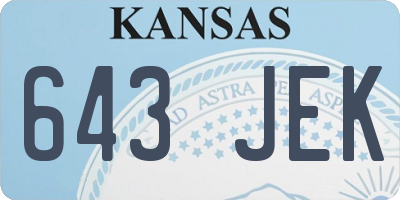 KS license plate 643JEK