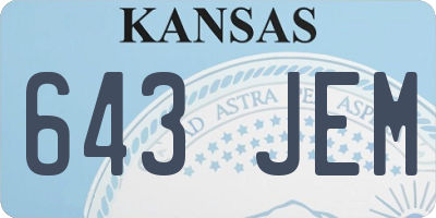 KS license plate 643JEM