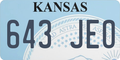 KS license plate 643JEO