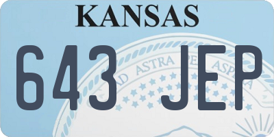 KS license plate 643JEP