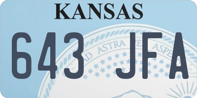 KS license plate 643JFA