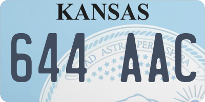 KS license plate 644AAC