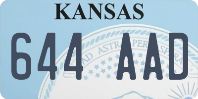 KS license plate 644AAD