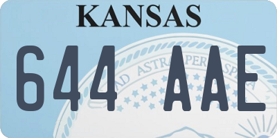 KS license plate 644AAE