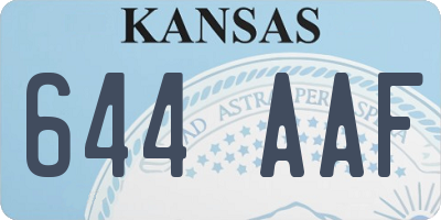 KS license plate 644AAF