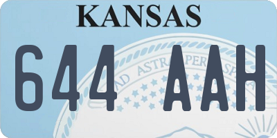 KS license plate 644AAH