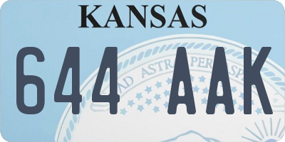 KS license plate 644AAK