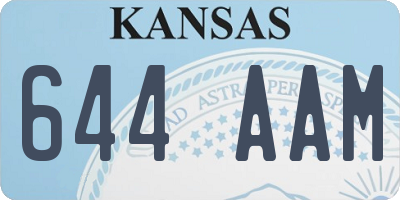 KS license plate 644AAM