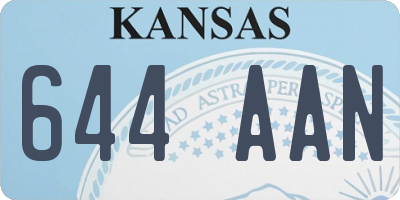 KS license plate 644AAN