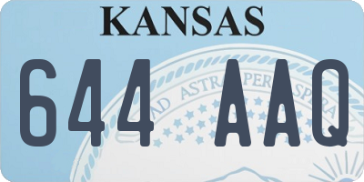 KS license plate 644AAQ