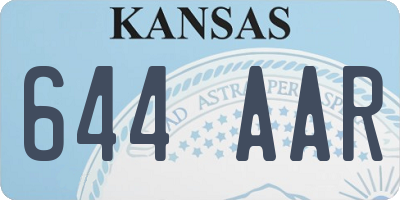 KS license plate 644AAR