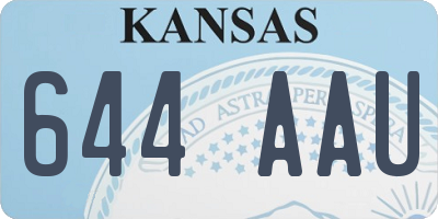 KS license plate 644AAU