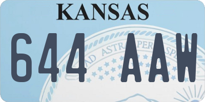 KS license plate 644AAW