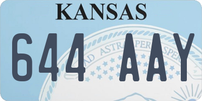 KS license plate 644AAY