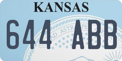 KS license plate 644ABB