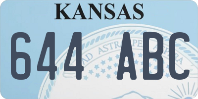 KS license plate 644ABC
