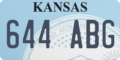 KS license plate 644ABG
