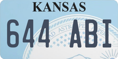 KS license plate 644ABI