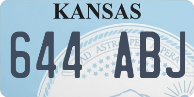 KS license plate 644ABJ