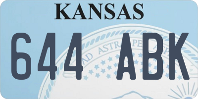 KS license plate 644ABK
