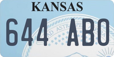 KS license plate 644ABO