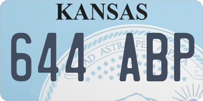 KS license plate 644ABP