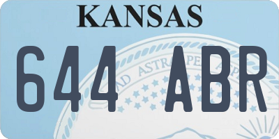KS license plate 644ABR