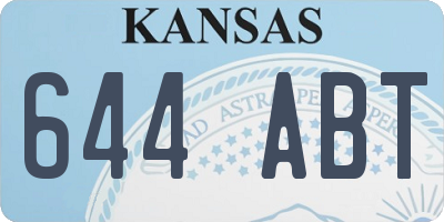 KS license plate 644ABT