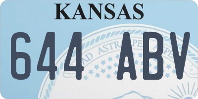 KS license plate 644ABV