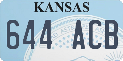 KS license plate 644ACB