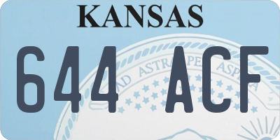 KS license plate 644ACF