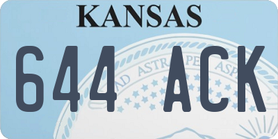 KS license plate 644ACK
