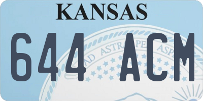 KS license plate 644ACM