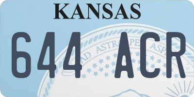 KS license plate 644ACR